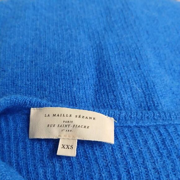 Sezane womens medium sweater kid mohair baby alpaca ocean sky blue - Picture 5 of 9